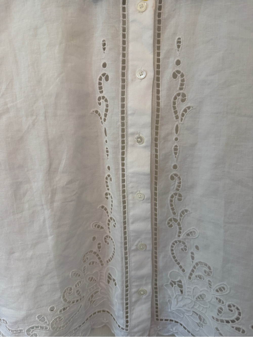 Madewell White Eyelet Boxy Crop Button-Front Shirt Size Small NWT OA388 - Picture 12 of 16